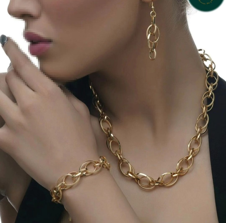 نیم ست زنانه ژوپینگ طرح طلا به همراه کارت گارانتی ارسال رایگان
