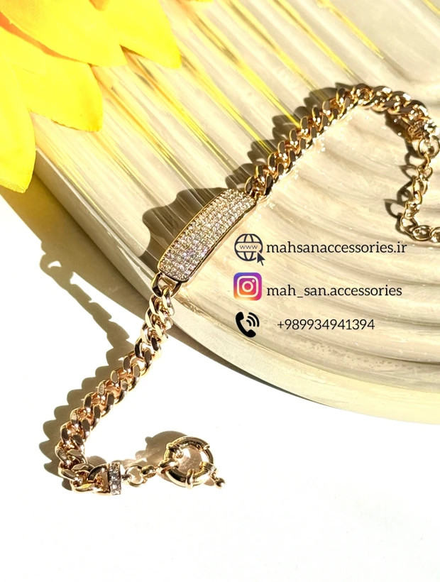 دستبند زنانه طرح طلا کارتیه نگین