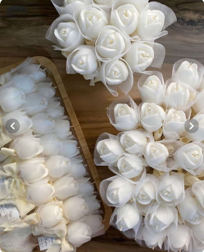 گیفت عروسی شمع گل رز باکس تور دستساز