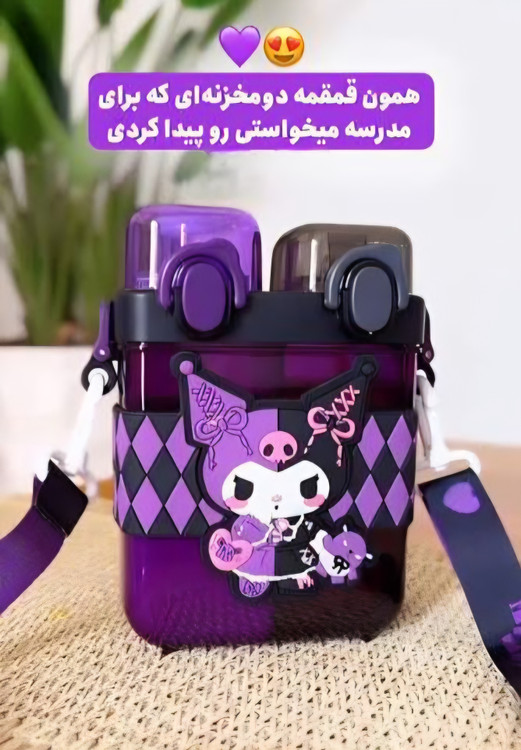 قمقمه دومخزنه کرومی پینترستی بنفش - آنارام اکسسوری