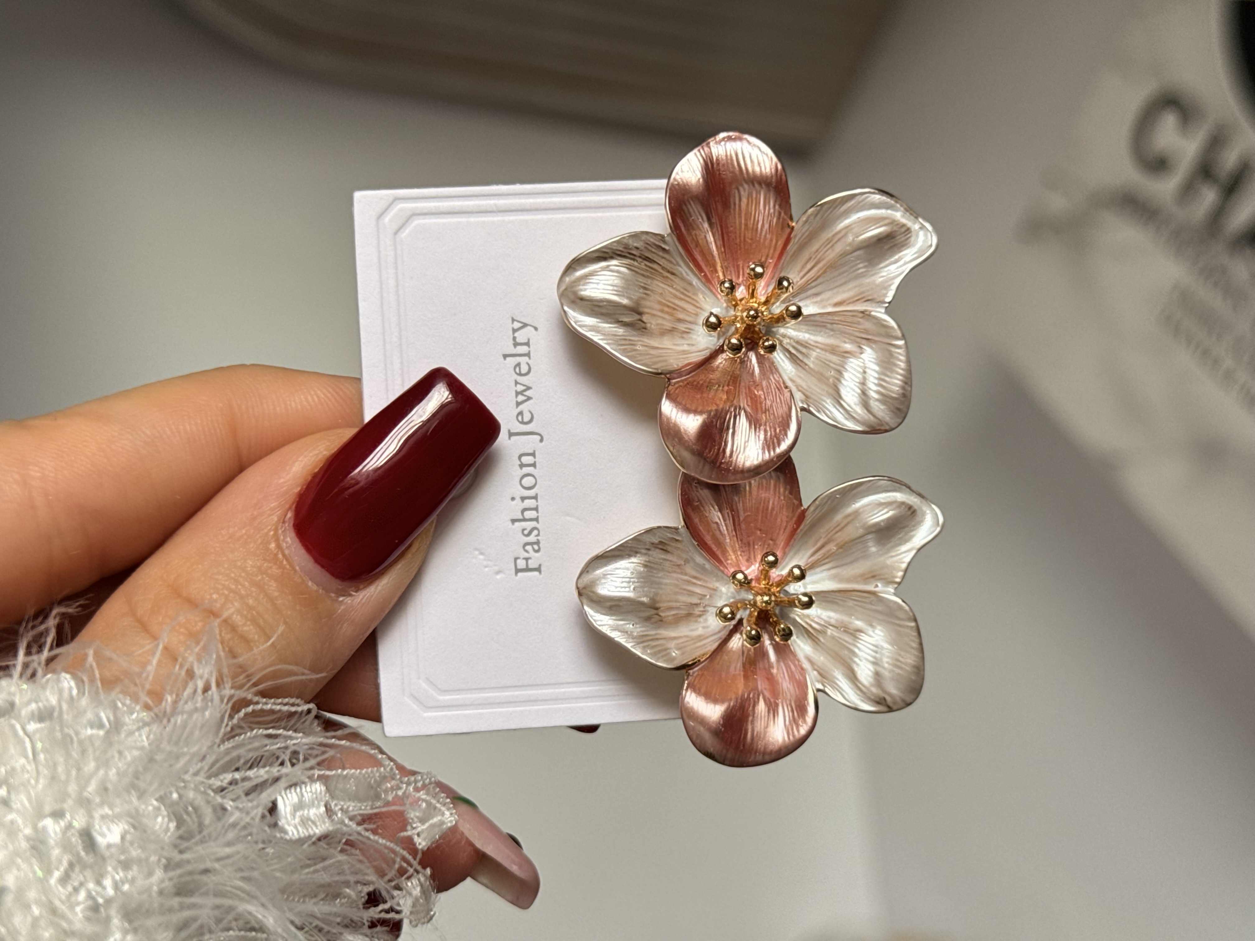 گوشواره میناکاری برجسته رنگی