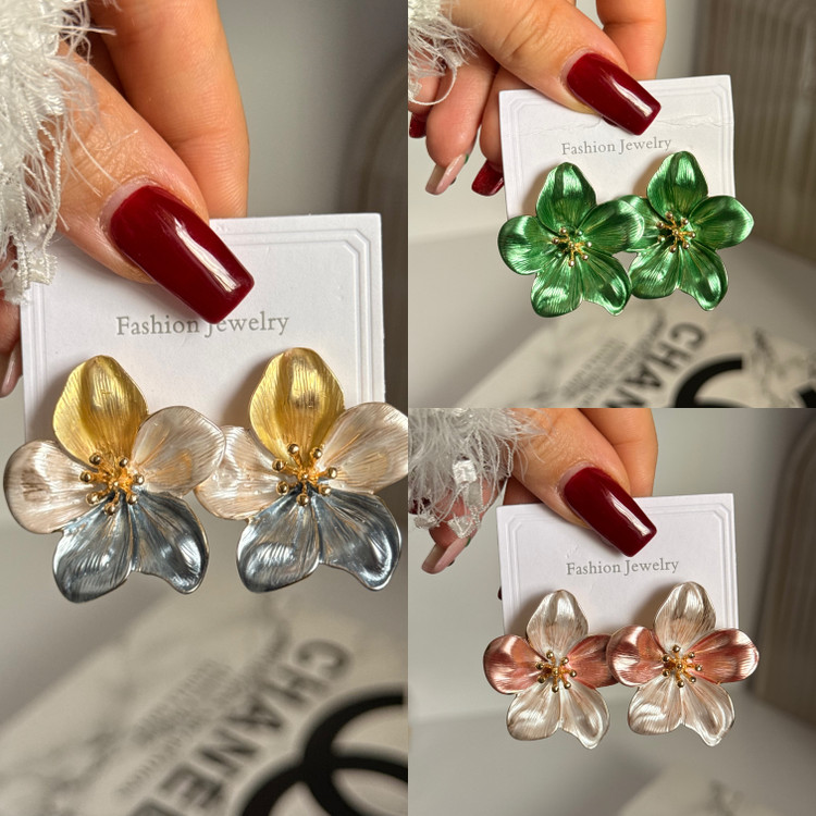 گوشواره میناکاری برجسته رنگی